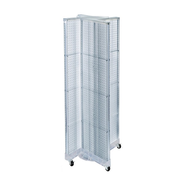 Azar Displays Pinwheel Pegboard Floor Display on Wheeled Base. Panel Size: 16''W x 60''H 700421-CLR - main